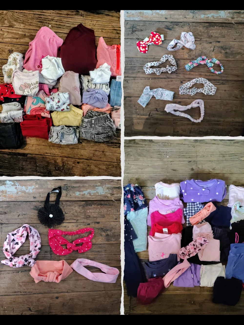 Girls Mixed Clothing And Headbands Bundle Sizes NB-4T 60/65 Pieces